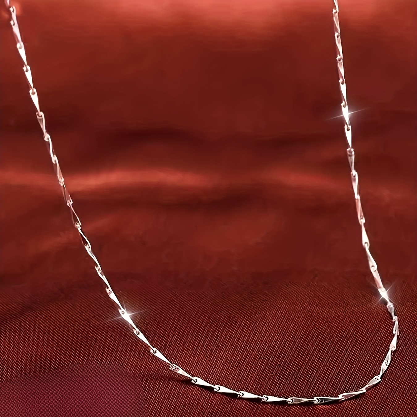 S925 Silvery Melon Seed Chain
